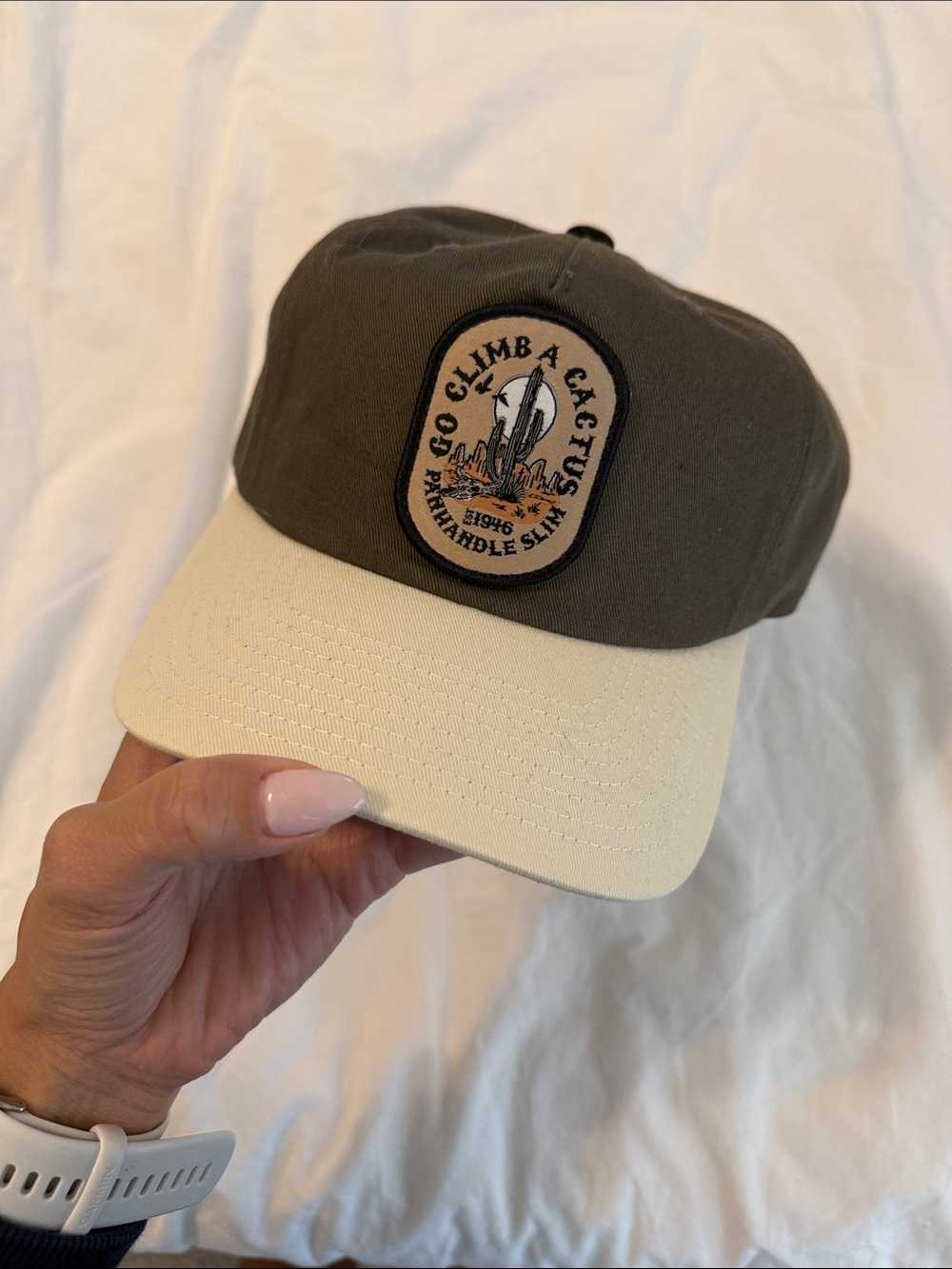 Panhandle Slim Olive & Cream 'Go Climb A Cactus' Patch Cap